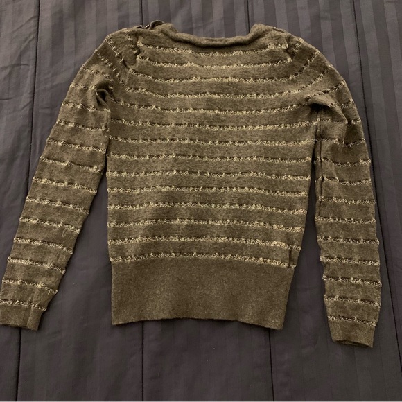 Ann Taylor Merino Wool Sparkly Metallic Striped Sweater Size Small (Fits… - Picture 8 of 8